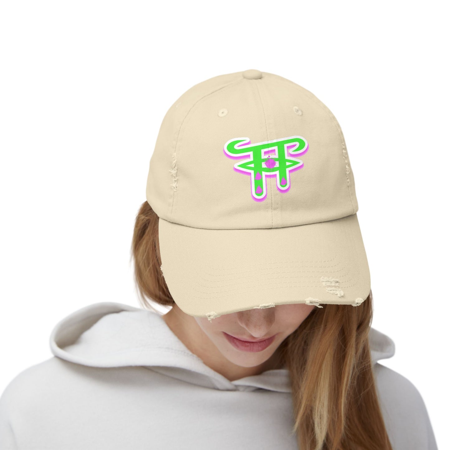Unisex Distressed Cap with Funky Logo, Casual Hat for Everyday Wear, Perfect for Summer Outings, Gives a Trendy Vibe, Ideal Gift for [...]