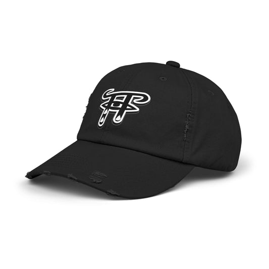 Unisex Distressed Cap with Trendy Logo, Perfect for Casual Outfits, Gifts for Friends, Summer Festivals, Biking, Beach Days
